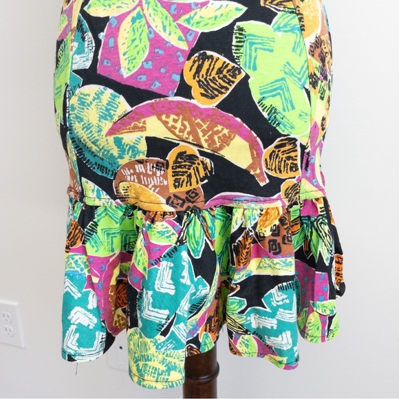 Jimmy'z Vintage 80's Tropical Ruffle Mini Dress - Picture 7 of 11